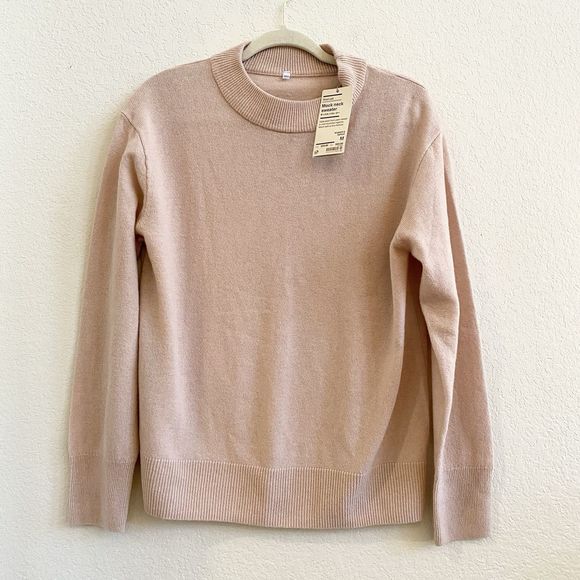 New With Tags Muji Mock Neck Wool Yak Blend Apricot Peach Sweater Size Medium - Picture 1 of 10